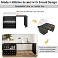 thumbnail image 2 of Modern Extendable Kitchen Island Table - Marble Top, 4-in-1 Design, 2 of 8