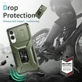 thumbnail image 2 of Allytechgroup Samsung Galaxy S25 Edge Case, Sliding Camera Lens Cover Military Grade Protection Stand Bracket Bumper Rugged TPU PC Phone Case for Samsung Galaxy S25 Edge, Darkgreen, 2 of 8