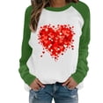 thumbnail image 1 of SOMOWI Chandail en Molleton de la Saint-Valentin pour Femmes Imprimé avec Manches à Épaules Col Rond Chandail à Capuchon Blouse Vert Graphique Tops d'Automne P, 1 of 4