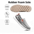 thumbnail image 4 of Men's Casual Shoes Men Lightweight Comfortable Soft Breathable Canvas Loafers Boat Shoes Sneakers Walking Slip-On Flat Gray 9.5 US, 4 of 7