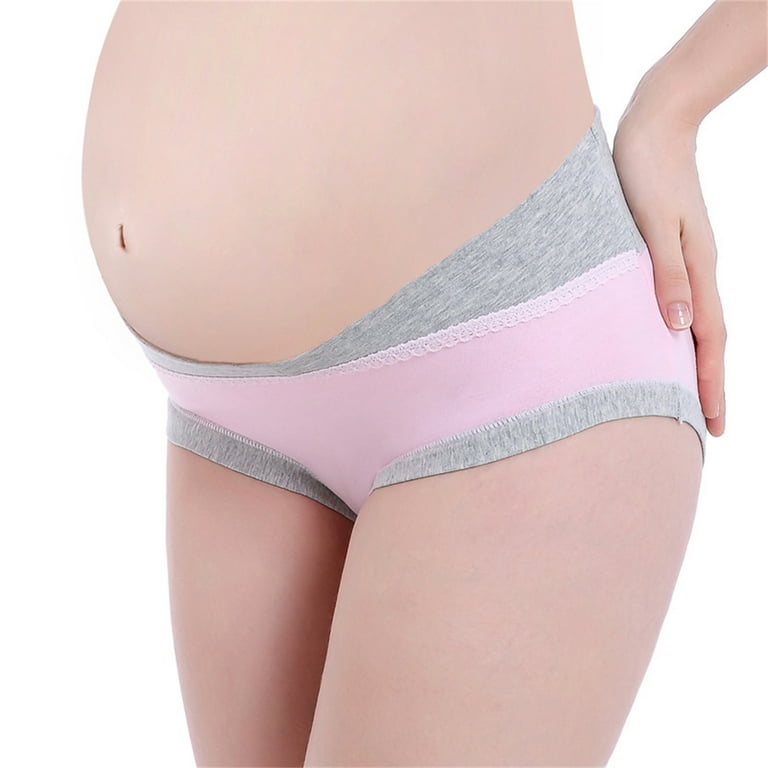 TIANEK Maternity Underwear Seamless for Women Ladies Knickers Elastic Low  Waist Cotton Pregnancy Postpartum Tummy Control Panties