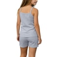 thumbnail image 5 of Conjuntos de camiseta sin mangas de cuello redondo para niños, camiseta sin mangas con tirantes finos y pantalones cortos, conjunto de dos piezas para el hogar para niñas, top de poliéster, 5 of 5