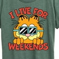 thumbnail image 3 of Garfield - I Live For Weekends - Women's Short Sleeve Graphic T-Shirt, 3 of 5