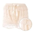 thumbnail image 6 of Womens Tiered Ruffled Lace Panty Bloomers Shorts Sweet Bowknot Half Slip Safety Pant Frilly Pettipants Knickers, 6 of 7