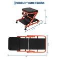 thumbnail image 2 of Qinain 36" Z-Creeper Seat on Wheels, 2-in-1 Foldable Garage Creeper Shop Seat, 330 LBS Capacity, 2 of 7