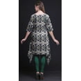 thumbnail image 4 of Bimba Green Abstract Tie-Dye Printed Asymmetrical Kurti Tops For Women Indian Summer Dress Tunic X-Large, 4 of 6