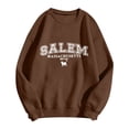thumbnail image 5 of WEIWEN Halloween Sweatshirt for Women Funny Pumpkin Long Sleeve Fall Shirts Salem Massachusetts EST 1626 Outfits Women's Fall Fashion Clothing Coffee, S, 5 of 5