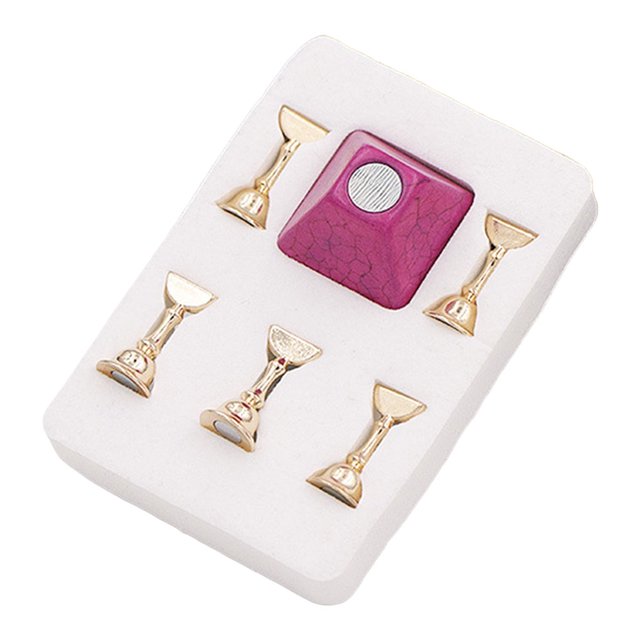 5 bandejas magnéticas para exhibir uñas, ideales para practicar maquillaje de uñas, para niños y niñas. Rosa roja