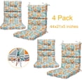 thumbnail image 1 of YouLoveIt 4 Pack High Back Chair Cushion Thick Seat Cushion Garden Home Office Chair Padded Outdoor Patio Seat Cushion for Patio Garden Decor with Ties, 44"x21"x 5", 1 of 7