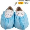 thumbnail image 7 of 300x Blue Waterproof Disposable Shoe Covers Overshoes Protector 15in, 7 of 7