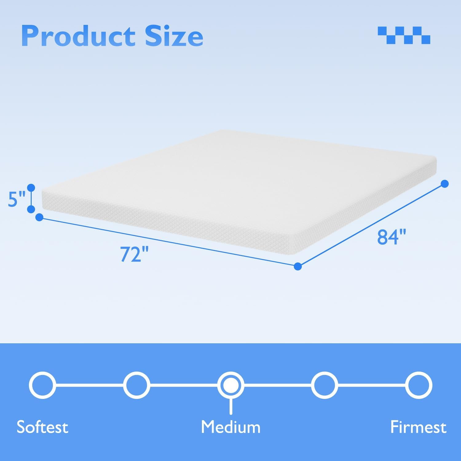 Dkelincs 5 inch Gel Memory Foam Mattress for Cool Sleep & Pressure Relief, Medium Firm Mattress in a Box, California King