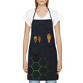 thumbnail image 3 of Gaeub Modern Hexagonal Neon Grid Kitchen Cooking Aprons Adjustable Bib Apron Waterdrop and Oil Resistant Kitchen Chef Apron for Women Men, 3 of 7