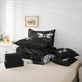 thumbnail image 5 of Feelyou Hippie Moth Butterfly Bedding Comforter Set 7pcs, Mystic Moon Galaxy King Bedding Sets, Black White Bohemian Style Reversible Bed Sheets, Super Cozy Room Decor, 5 of 7