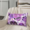 thumbnail image 2 of LNWH Rectangle Pillow Cover, Gothic Purple Skeleton Skull Cushion Covers Pillowcase for Couch Bedroom Sofa, 16"x24", 2 of 7