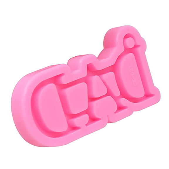 Pink Father's Day Silicone Letter Mold for Chocolate Cupcakes