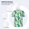 thumbnail image 3 of Lsque Cactus 1 Pattern Mens Polo Golf Shirts Funny Graphics Shorts Sleeve Button Shirts Baseball T-shirt-4X-Large, 3 of 7