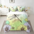 thumbnail image 2 of YST Dragonfly 7 Pcs Comforter Set Queen,Botanical Floral Bed in a Bag for Girls Lady,3D Dragonfly Fitted Sheet,Summer Gradient Tie Dye Reverse Down Comforter,Dragonfly Gifts for Women,Green, 2 of 5