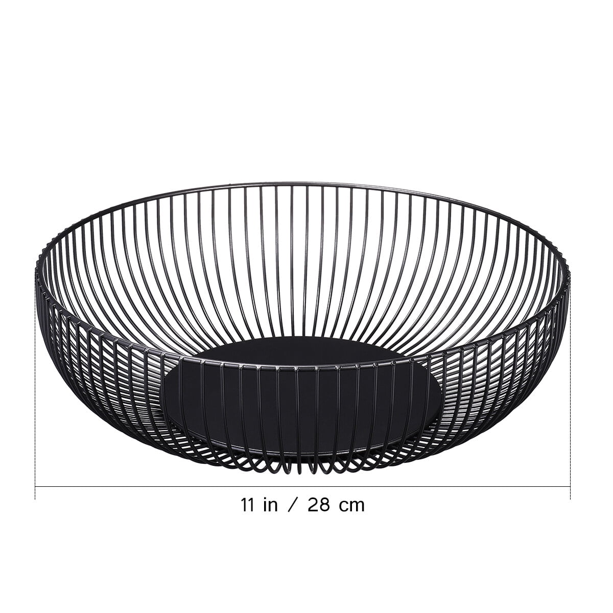 Tineasur Iron Fruit Basket Black Wire Bowl Breathable Airflow Storage Fruit Stand for Home