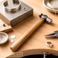 thumbnail image 4 of ToolTreaux 4 oz Ball Peen Hammer with Hardwood Handle, 10 Inch Mini Metalworking Hammer, 4 of 9