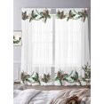 thumbnail image 3 of Christmas Winter Sheer Curtains 84 inches Long, Pine Cone Berry Plant Pastoral Light Filtering Sheer Window Curtains Rod Pocket Voile Drapes for Bedroom Living Room, 2 Panels 52"W x 84"L, 3 of 6