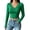 18#Green, variant on Women's V-Neck Cropped T-Shirt Long Sleeve Slim Fit Solid Lightweight Thin Trendy Casual Basic Top for Everyday Wear Black M