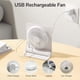 thumbnail image 5 of Ventilador de escritorio pequeño, ventilador de mesa portátil, batería recargable por USB de 4500 mAh, plegable a 160°, viento fuerte, ultra silencioso, 4 velocidades para la oficina, el hogar, campin, 5 of 5