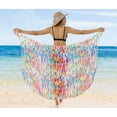 thumbnail image 4 of LA LEELA Women's Beach Wrap Bikini Swimwear Cover up Bathing suit Summer Wraps Swimsuit Sarong Skirts for Women One Size Stripes, Multicolor, 4 of 5