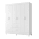 thumbnail image 2 of Ropero Clóset Bertolini Movyli Mueble de Madera MDP Armable para Colgar Ropa 6 Puertas 2 Cajones Color Blanco, 2 of 4