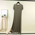 thumbnail image 2 of RQYYD Womens Long Maxi Nightgown Short Sleeve Soft Loose Fit Sleep Dress Lightweight Flowy Loungewear Casual Sleepwear for Women, 2 of 5