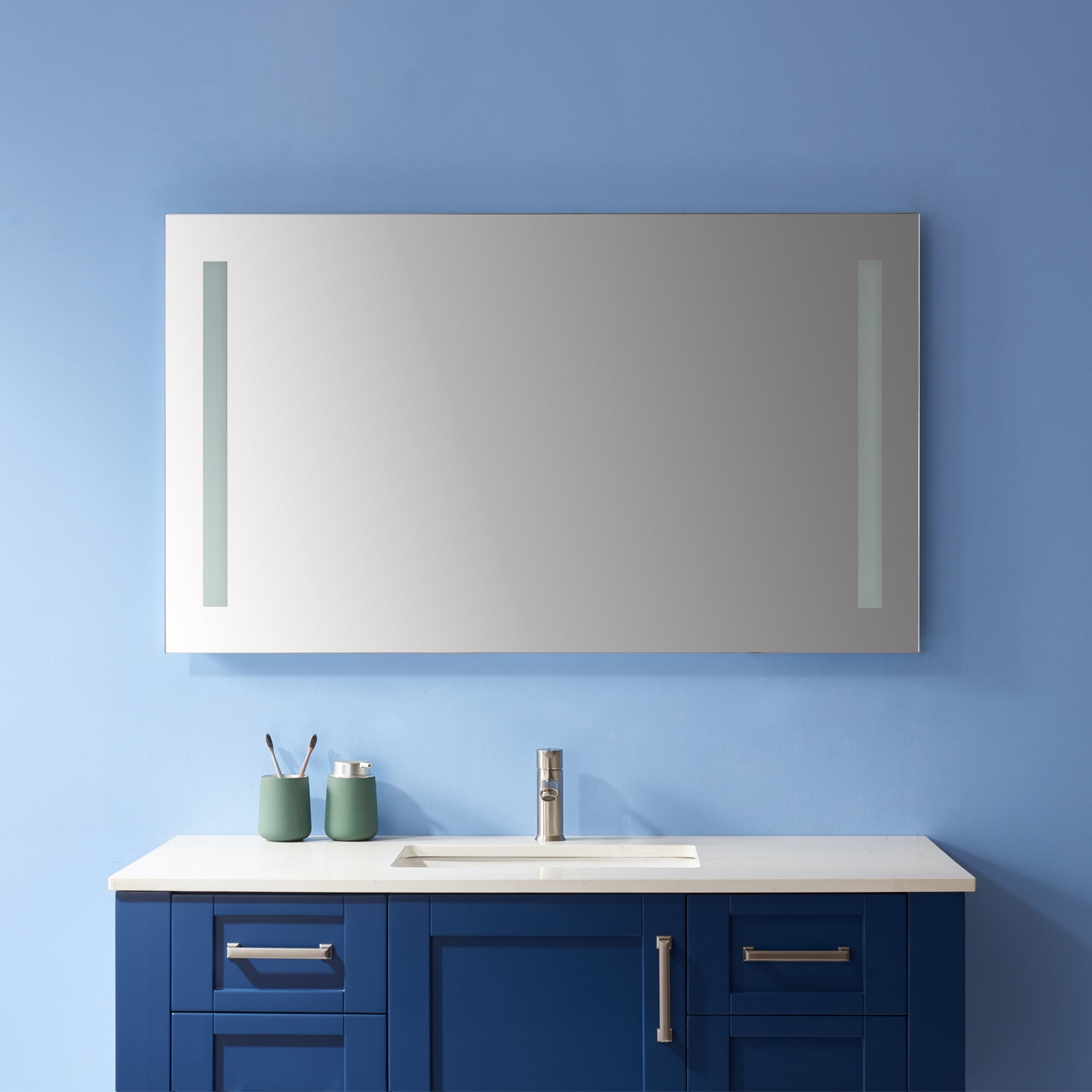 Vinnova 48" Rectangle LED Bathroom Vanity Mirror, Clear