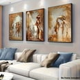 thumbnail image 3 of 2D Flat, 3pcs Frameless Abstract Golden Brown Beige Canvas Wall Art Set - Modern Minimalist Large Wall Decor for Living Room & Bedroom, Beige Brown Golden Tones, Housewarming Wedding Birthday Gift,, 3 of 4