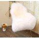 thumbnail image 1 of Funda de lujo suave de piel de oveja sintética para silla, cojín de asiento, alfombra de piel de felpa para dormitorio, 2x3 pies, color blanco, 1 of 5