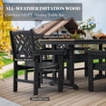 thumbnail image 3 of HDPE Dining Table Set for 10,12-Piece Outdoor Table and Chairs Include 10 Dining Chairs and 2 Pcs 62.5" Patio Dining Table with Umbrella Hole (Black), 3 of 6