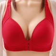 thumbnail image 2 of Hontri Bras for Women, Women's Solid Color Front Closure Large Size Thin Bra Underwear Red Xxl under $10, 2 of 5