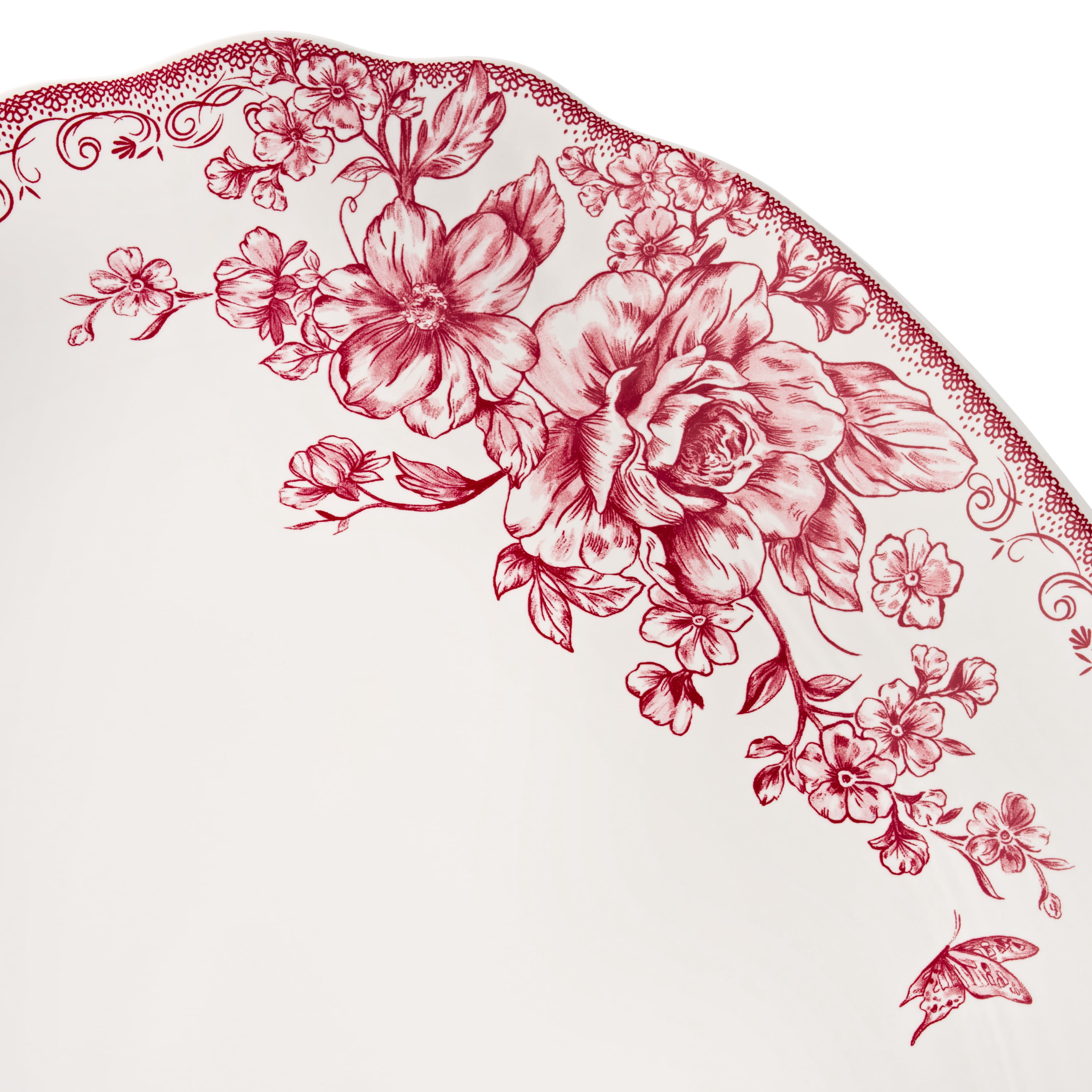 The Pioneer Woman Agatha Stoneware 16-inch Serving Platter, Red