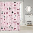 thumbnail image 2 of Manfei Cute Ribbon Bowknot Shower Curtain 72Wx78L,3D Cartoon Football Print Bath Curtain, 2 of 5