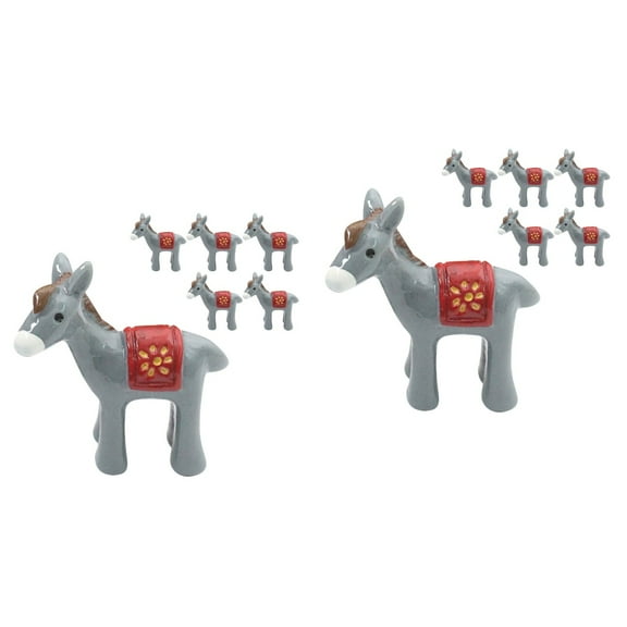 12 pcs Miniature Donkey Lovely Mini Donkey Figurines Cute Miniature Animal Ornaments