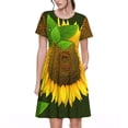 thumbnail image 1 of Vsdgher Tournesol3 pour Femmes Été 2025 Robes Midi Décontractées Légères Manches Courtes Col Rond Robe de Plage, 1 of 6