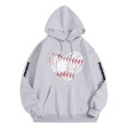 thumbnail image 3 of Oversized Hoodies for Women Casual Long Sleeve Loose Fit Tops Baseball Print Crewneck Fall Lightweight Sweatshirts, 3 of 3