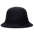 thumbnail image 1 of Hat  Cap Solid Color Comfortable Faux Wool Wide Brim Hat for Tea party, 1 of 6