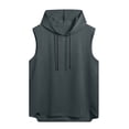 thumbnail image 3 of POIUYTR Men Casual Gym Tank Tops Summer Workout Solid Color Hooded Sleeveless Tshirts Trendy Loose Comfy Soft Breathable Camisole, 3 of 6