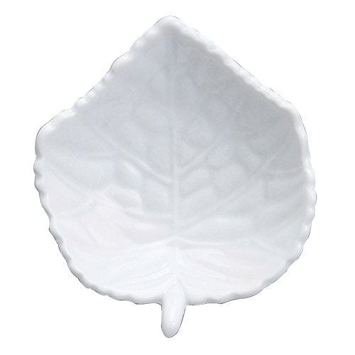Harold Import Company Leaf-Shaped Tea Bag Holder and Resting Caddy, 3.75", Fine White Porcelain
