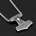 thumbnail image 5 of K-KED Mens Viking Raven Mjolnir Pendant Necklace Sigil Talisman Stainless Steel, 5 of 6