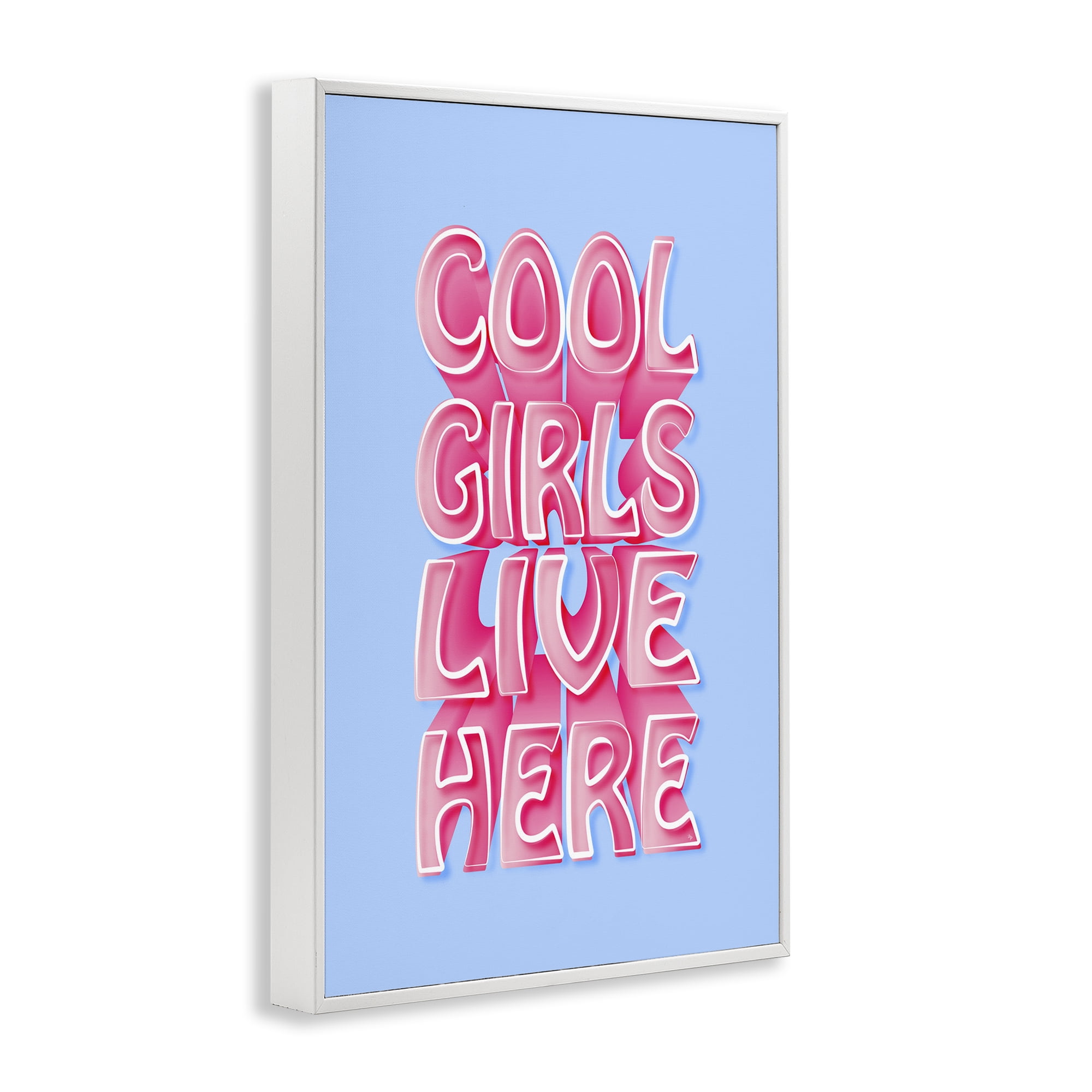 Stupell Industries Cool Girls Live Here Typography Painting White Framed Art Print Wall Art, 20 x 30