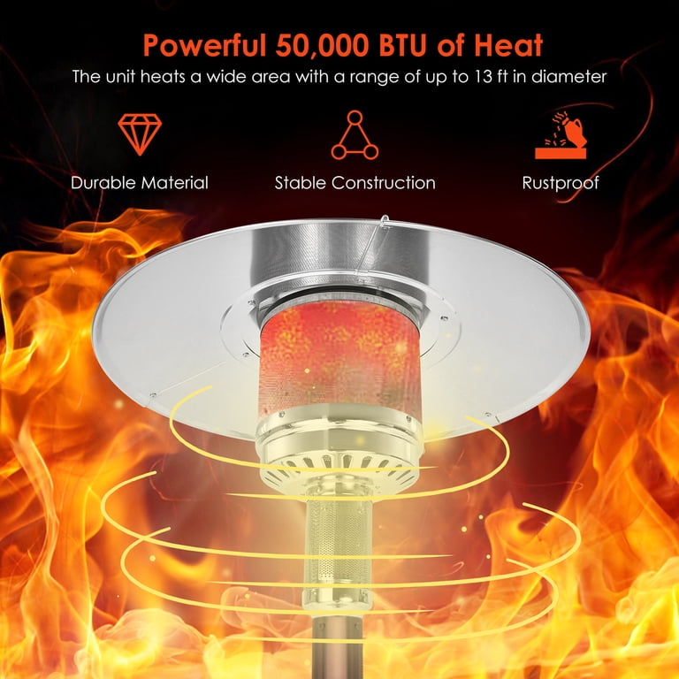 Gymax 50000 BTU Propane Patio Heater with Wheels photo 3