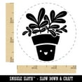 thumbnail image 2 of Happy Potted Plant Self-Inking Rubber Stamp Ink Stamper - Yellow Ink - Small 3/4 Inch, 2 of 7