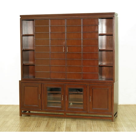 6.5Ft Solid Mahogany TV Media Entertainment Cabinet w/ Folding Doors 6.5Ft Solid Mahogany TV Media Entertainment Cabinet w/ Folding Doors