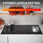 VBGK Induction Cooktop 5 Burner 36 inch Electric Stove 7400W Countertop Hot Plate for Cooking 240v,99 Minutes Timer & Auto Shutdown Induction Burner,Child Lock Induction Cooktop