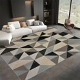 thumbnail image 1 of Area Rugs for Living Room 4x6 ft Geometry Three Angular Plaid Washable Area Rug, Non Slip Floor Carpet, Ultra Soft Low Pile Rugs, for Bedroom, Dining Room, Office, Home Decor Rug, 1 of 7