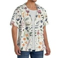 thumbnail image 4 of Honeii 's Watercolor Floral for men's short-sleeved button-up collared shirt featuring a pocket, perfect for beach vacations, and travel adventures., 4 of 5